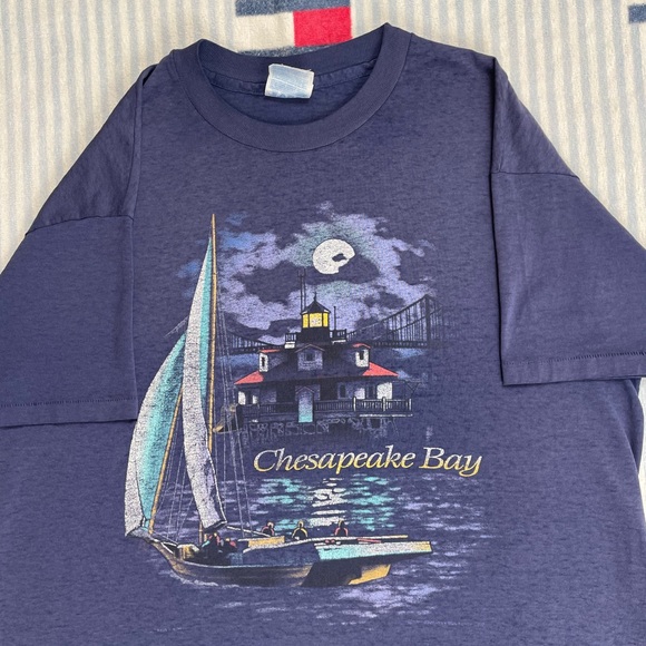 Vintage Chesapeake Bay tourist Graphic short sleeve tee shirt - Picture 3 of 13